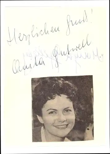 Autogrammkarte Schauspielerin Anita Gutwell