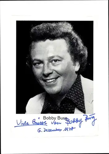 Autogrammkarte Schauspieler Bobby Burg, Portrait