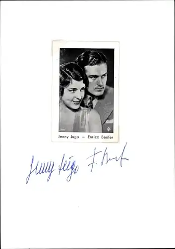 Sammelkarte Schauspielerin Jenny Jugo und Enrico Benfer
