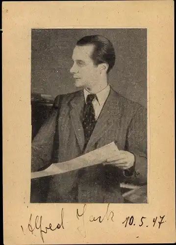 Ak Schauspieler Alfred Jack, Seitenportrait, Autogramm