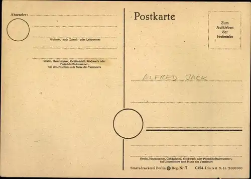 Ak Schauspieler Alfred Jack, Seitenportrait, Autogramm