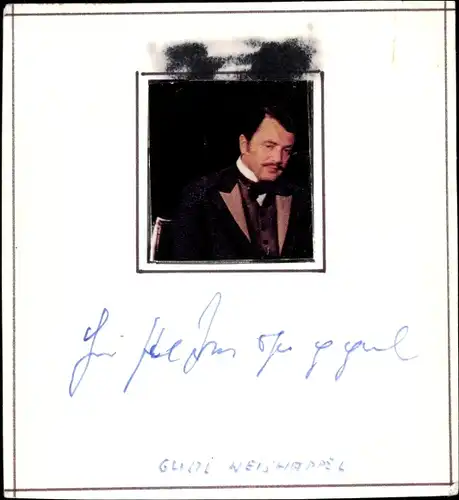 Sammelkarte Schauspieler Gustl Weishappel, Portrait, Autogramm