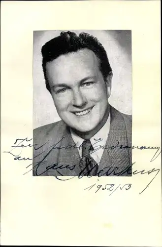 Autogrammkarte Schauspieler Hans Markus, Portrait