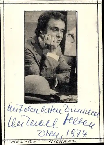 Autogrammkarte Schauspieler Michael Heltau, Portrait