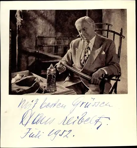 Schauspieler Hans Leibelt, Portrait, Autogramm