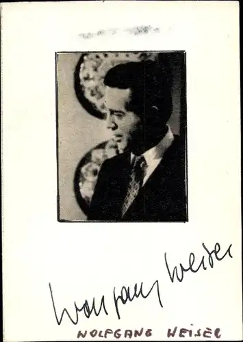 Autogrammkarte Schauspieler Wolfgang Weiser, Seitenportrait, Autogramm