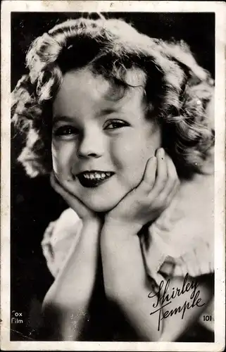 Ak Schauspielerin und Sängerin Shirley Temple, Kinderportrait, Autogramm