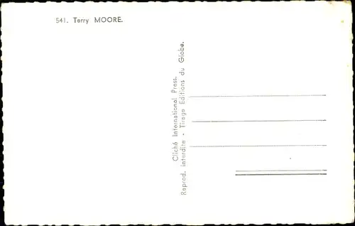 Ak Schauspielerin Terry Moore, Portrait