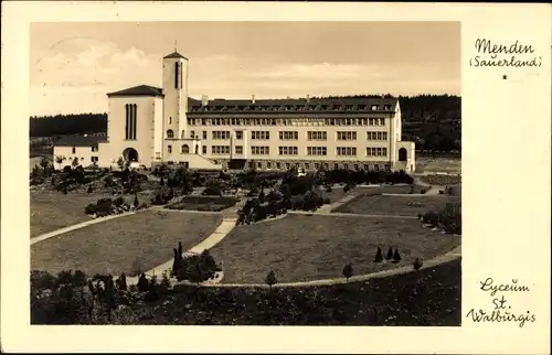 Ak Menden im Sauerland, Lyceum Sankt Walburgis