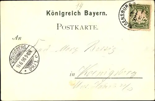 Litho Nürnberg in Mittelfranken Bayern, Landesausstellung 1896, Kunsthalle, West-Kolonnade