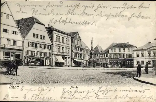 Ak Unna in Westfalen, Markt