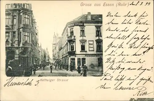 Ak Essen im Ruhrgebiet, Kettwiger Straße, Restaurant, Hotel Stemme