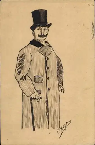 Handgemalt Ak Kaiser Wilhelm II., Portrait