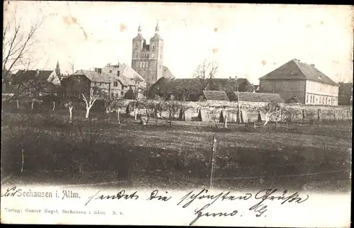 Ak Seehausen in der Altmark, Teilansicht