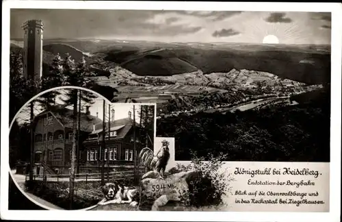 Ak Heidelberg am Neckar, Königstuhl, Gaststätte, Panorama
