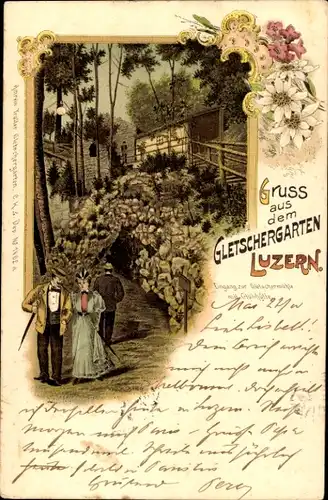 Litho Luzern Stadt Schweiz, Gletschergarten