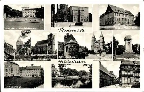 9 alte Ak Hildesheim in Niedersachsen, diverse Ansichten