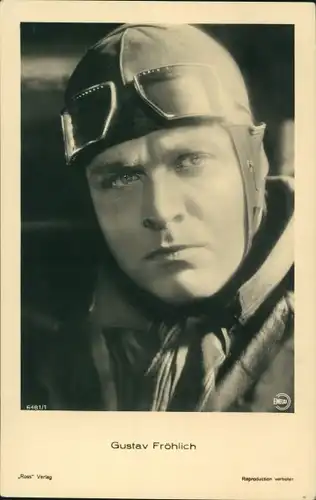 Ak Schauspieler Gustav Fröhlich, Portrait, Fliegermütze
