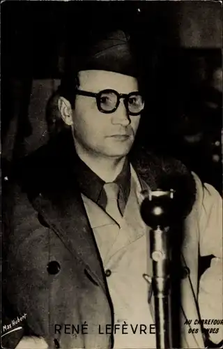 Ak Rene Lefevre, Portrait, Brille