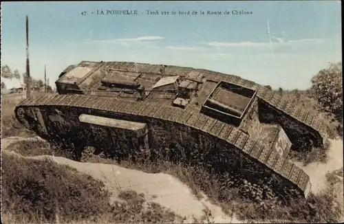 Ak Fort de La Pompelle Marne, Panzer