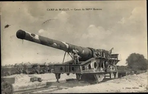 Ak Mailly le Camp Aube, 340 m/m Canon Cradle