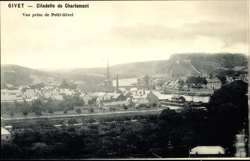 Ak Givet Ardennen, Zitadelle von Charlemont, Panorama