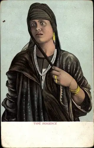 Ak Araberin in Volkstracht, Halskette, Portrait