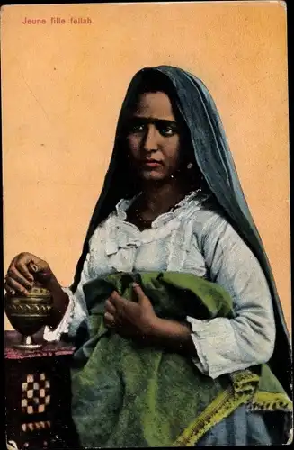 Ak Araberin in Volkstracht, Portrait, Maghreb