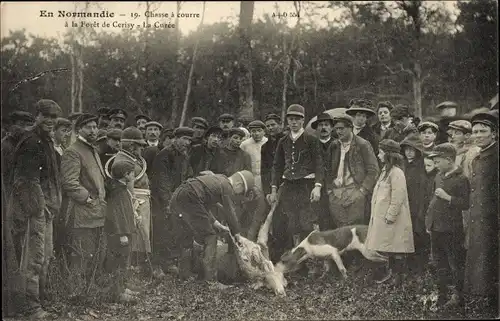 Ak Cerisy la Forêt Manche, Jagd, La Curee