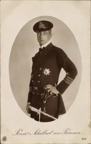 Ak Prinz Adalbert von Preußen, Portrait in Marineuniform