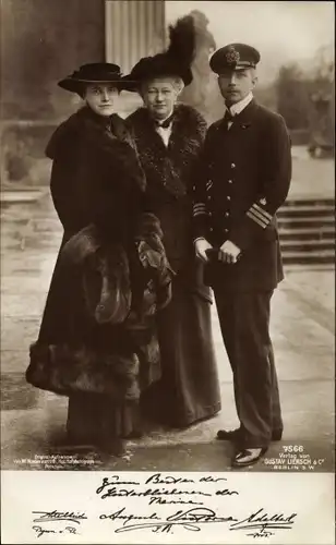 Ak Kaiserin Auguste Viktoria, Adalbert Prinz von Preußen, Adelheid von Sachsen Meiningen