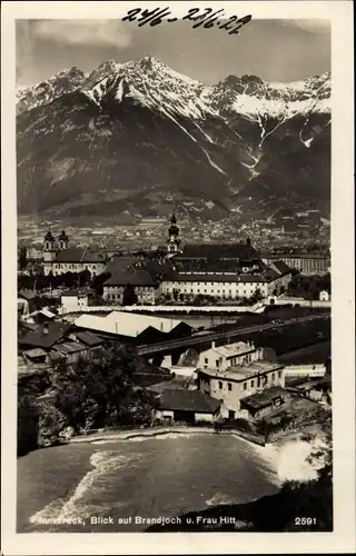 Ak Innsbruck Tirol, Blick auf Brandjoch und Frau Hitt
