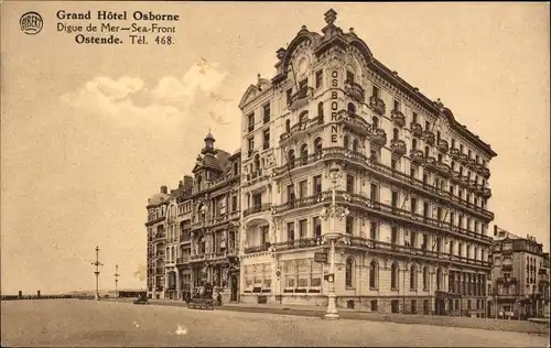 Ak Ostende Westflandern, Grand Hotel Osborne, Deich
