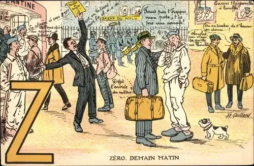 Buchstaben Ak Buchstabe Z, französische Soldaten, Zero