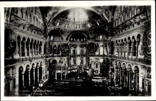 Ak Konstantinopel Istanbul Türkei, Innenansicht der Hagia Sophia