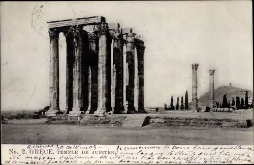 Ak Athen, Griechenland, Jupitertempel