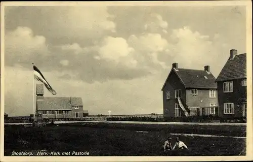 Ak Slootdorp Nordholland, Herv. Kerk, Pastorie