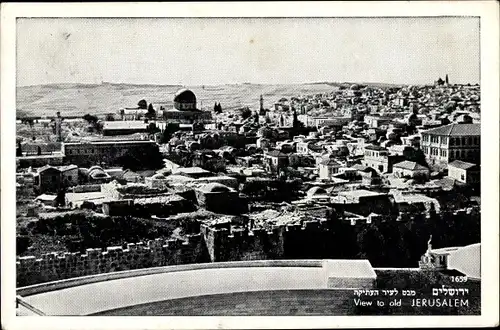 Ak Jerusalem Israel, Gesamtansicht, Altstadt