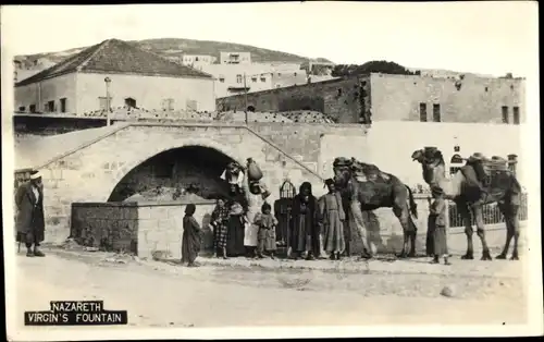 Ak Nazareth Nazareth Israel, Jungfrauenbrunnen