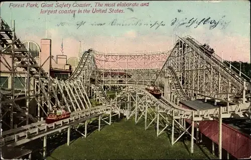 Ak Chicago Illinois USA, Forest-Park, Giant-Safety-Coaster