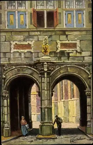 Künstler Ak Gerstenhauer, Johann Georg, Dordrecht Südholland Niederlande, Portal, Torbogen