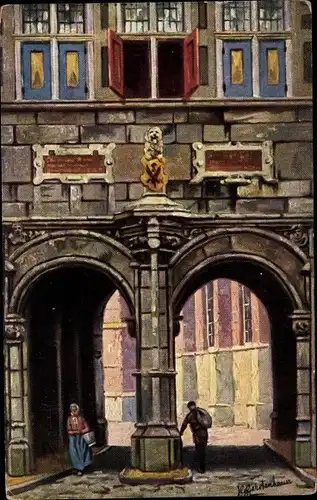 Künstler Ak Gerstenhauer, Johann Georg, Dordrecht Südholland Niederlande, Portal, Torbogen