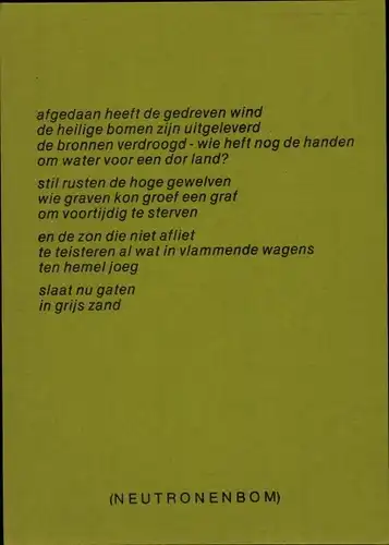 Eine Neutronenbombe, der angetriebene Wind hat die heiligen Bäume zerstört