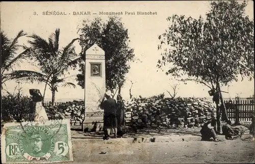 Ak Dakar Senegal, Paul Blanchet Monument, Denkmal