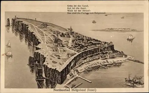 Ak Nordseeinsel Helgoland, aus der Vogelschau