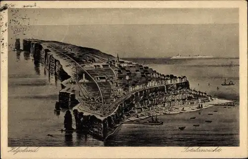 Ak Helgoland, Totalansicht