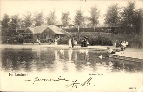 Ak Folkestone Kent England, Radnor Park