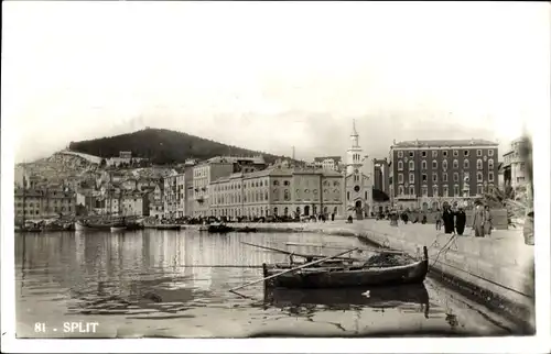 Ak Split Kroatien, Promenade, Boot