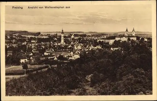 Ak Freising in Oberbayern, Gesamtansicht von Weihenstephan aus