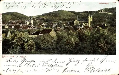 Ak Gernrode Quedlinburg im Harz, Panorama, Stubenberg